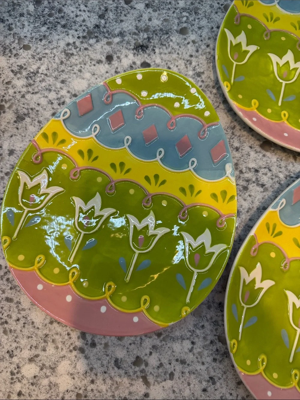 Pier 1 White Ceramic Plate Easter Plates 4 total decor